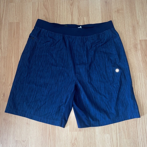 GAIAM Other - GAIAM Mens Navy Blue Pull On Stretch Waist Athletic Shorts Size Large